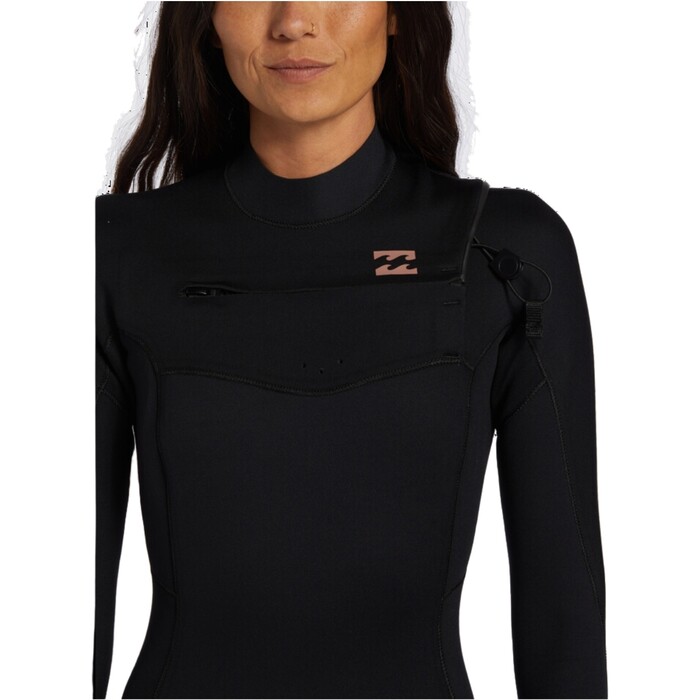 2024 Billabong Womens Foil 5/4mm Chest Zip wetsuit ABJW100213 - Black